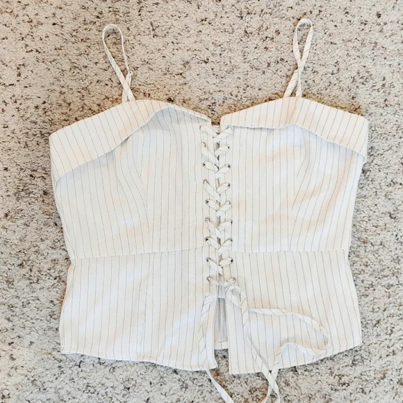 Forever 21 Tops Pinstripe Corset Crop Top Poshmark